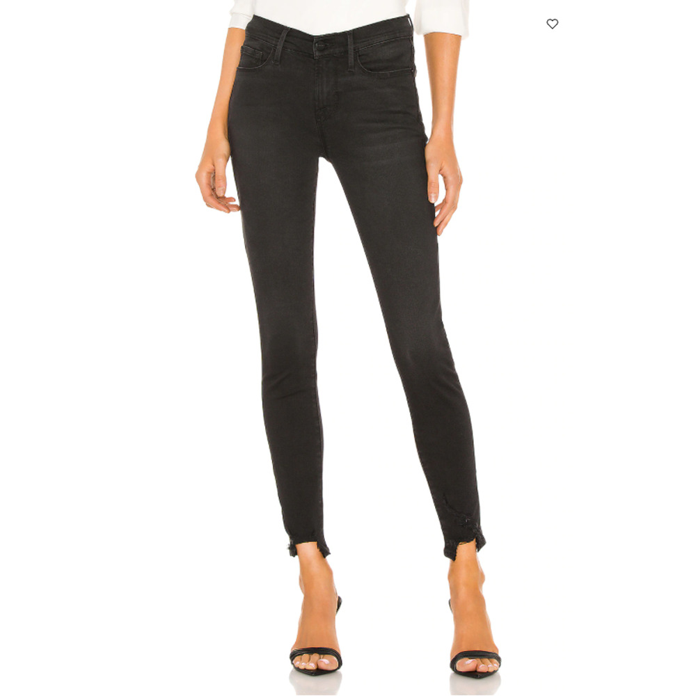 FRAME DENIM NWT Le Skinny De Jeanne Chewed Hem in Brisbane Chew // 00
